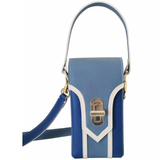 vertical leather bag camera bag by Maria Cardelli